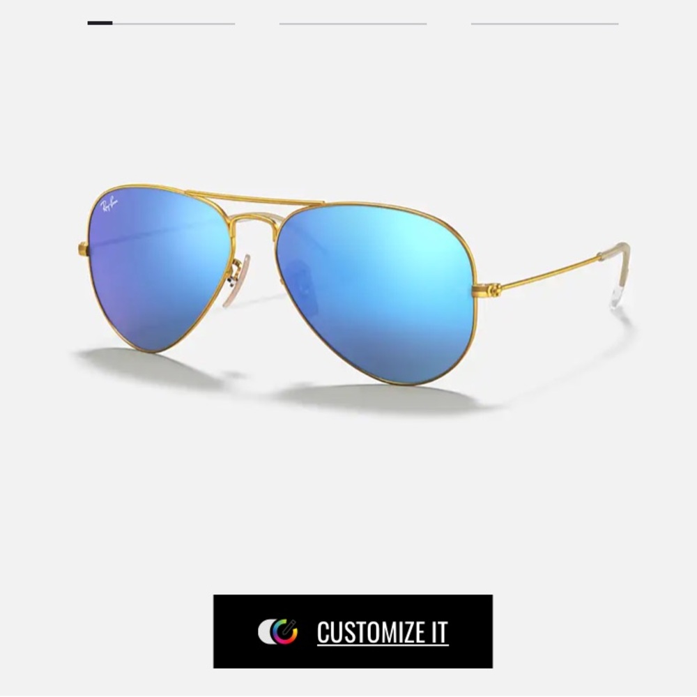 Ray Ban Aviator Flash Sunglasses in Matte Gold and Blue Lens (RB3025 112)